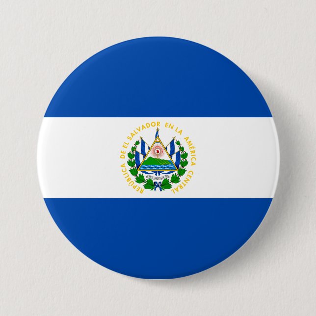 Chapa Redonda De 7 Cm Bandera de El Salvador (Anverso)