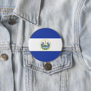 Chapa Redonda De 7 Cm Bandera de El Salvador