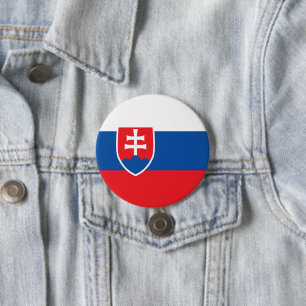Chapa Redonda De 7 Cm Bandera de Eslovaquia