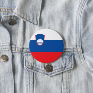 Chapa Redonda De 7 Cm Bandera de Eslovenia