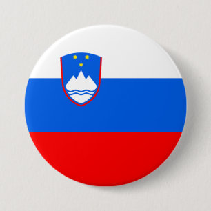Chapa Redonda De 7 Cm Bandera de Eslovenia