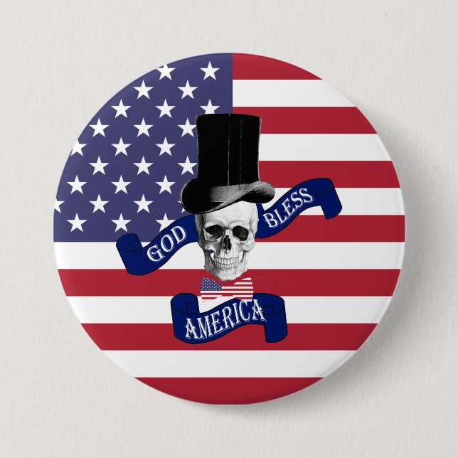 Chapa Redonda De 7 Cm Bandera de Estados Unidos (Anverso)