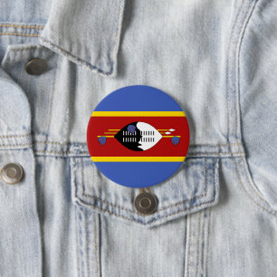 Chapa Redonda De 7 Cm bandera de Esuatini