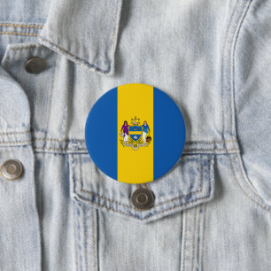 Chapa Redonda De 7 Cm Bandera de Filadelfia (Pensilvania)