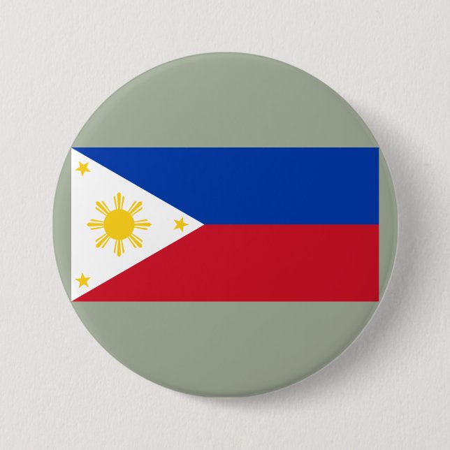Chapa Redonda De 7 Cm Bandera de Filipinas (Anverso)