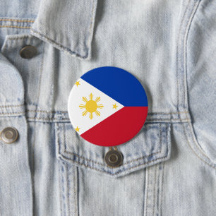Chapa Redonda De 7 Cm Bandera de Filipinas