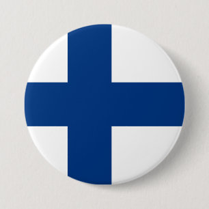 Chapa Redonda De 7 Cm Bandera de Finlandia