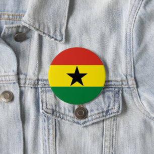 Chapa Redonda De 7 Cm Bandera de Ghana