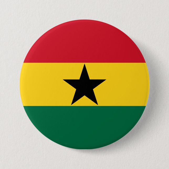 Chapa Redonda De 7 Cm Bandera de Ghana (Anverso)