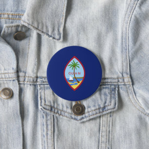 Chapa Redonda De 7 Cm Bandera de Guam