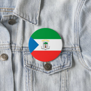 Chapa Redonda De 7 Cm Bandera de Guinea Ecuatorial