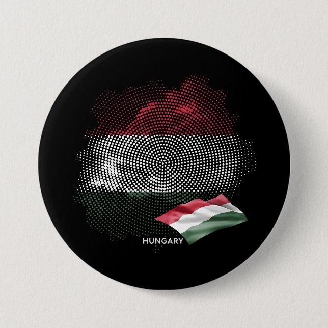 Chapa Redonda De 7 Cm bandera de Hungría (Anverso)