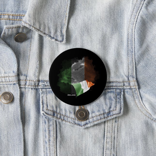 Chapa Redonda De 7 Cm bandera de Irlanda (In situ)