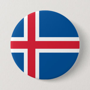 Chapa Redonda De 7 Cm Bandera de Islandia