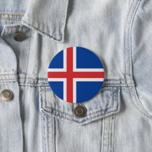Chapa Redonda De 7 Cm Bandera de Islandia