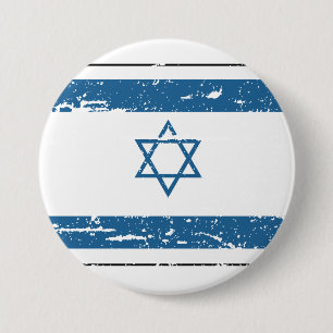 Chapa Redonda De 7 Cm Bandera de Israel del vintage