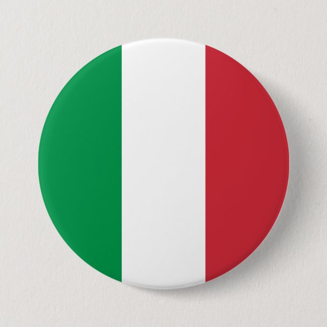 Chapa Redonda De 7 Cm Bandera de Italia (Anverso)