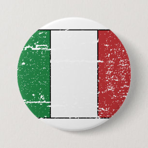 Chapa Redonda De 7 Cm Bandera de Italia del vintage