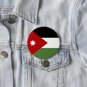 Chapa Redonda De 7 Cm Bandera de Jordania