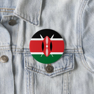 Chapa Redonda De 7 Cm Bandera de Kenia