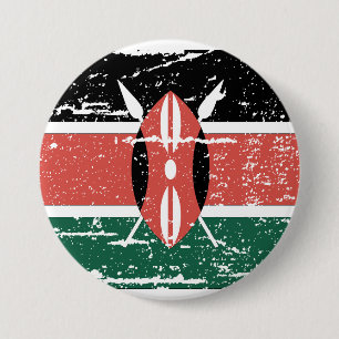 Chapa Redonda De 7 Cm Bandera de Kenia vintage