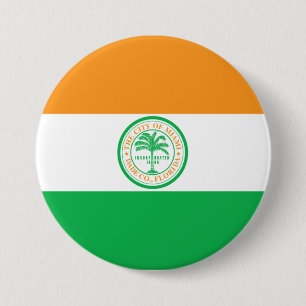 Chapa Redonda De 7 Cm Bandera de la Ciudad de Miami (Florida)