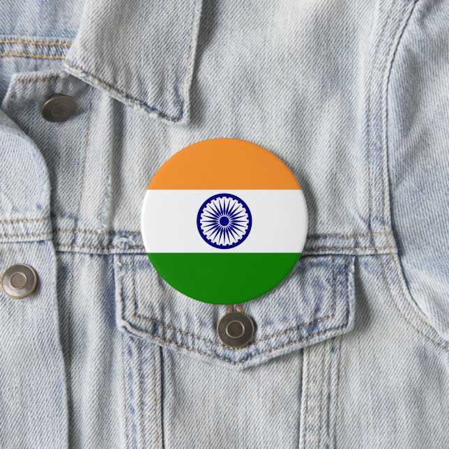 Chapa Redonda De 7 Cm Bandera de la India (In situ)