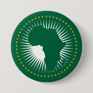 Chapa Redonda De 7 Cm Bandera de la Unión Africana (África) (Panafrica)