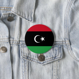 Chapa Redonda De 7 Cm Bandera de Libia