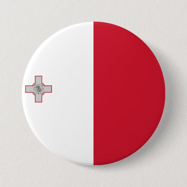 Chapa Redonda De 7 Cm Bandera de Malta (Anverso)