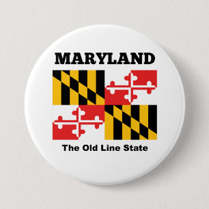 Chapa Redonda De 7 Cm bandera de Maryland