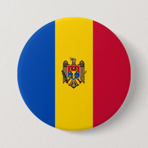 Chapa Redonda De 7 Cm Bandera de Moldavia