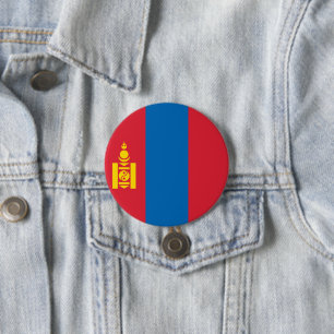 Chapa Redonda De 7 Cm Bandera de Mongolia