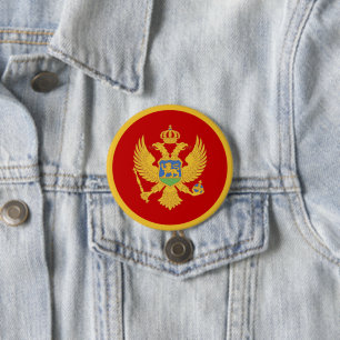 Chapa Redonda De 7 Cm Bandera de Montenegro