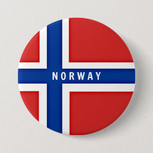 Chapa Redonda De 7 Cm Bandera de Noruega