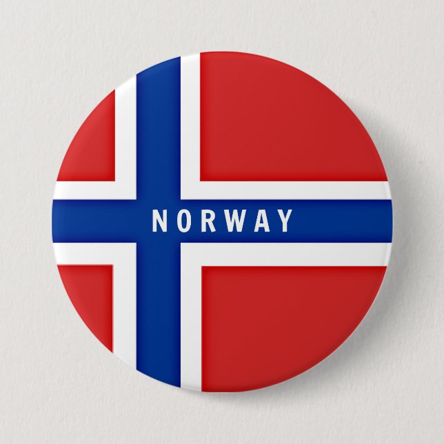 Chapa Redonda De 7 Cm Bandera de Noruega (Anverso)