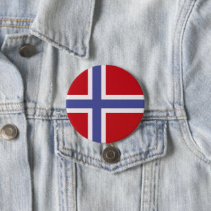 Chapa Redonda De 7 Cm Bandera de Noruega