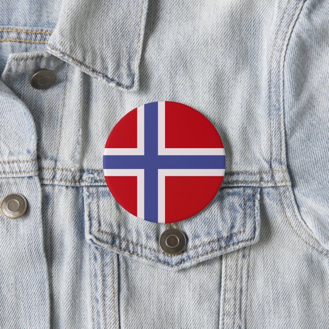 Chapa Redonda De 7 Cm Bandera de Noruega (In situ)