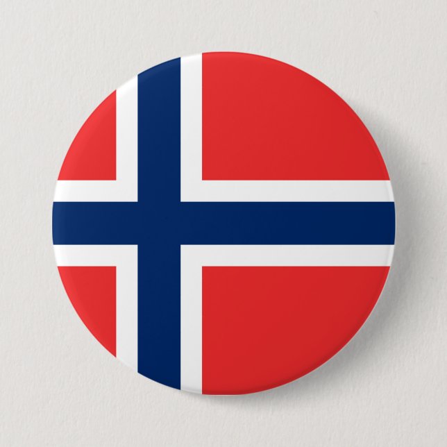 Chapa Redonda De 7 Cm Bandera de Noruega (Anverso)