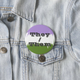 Chapa Redonda De 7 Cm Bandera de orgullo Genderqueer con picos personali
