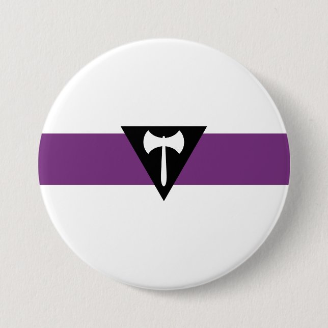 Chapa Redonda De 7 Cm Bandera de Orgullo Lesbiano (Anverso)