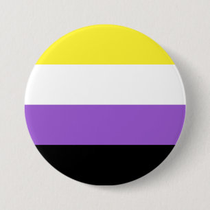 Chapa Redonda De 7 Cm Bandera de orgullo no binario