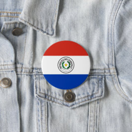 Chapa Redonda De 7 Cm Bandera de Paraguay
