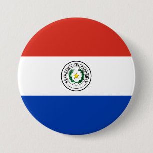 Chapa Redonda De 7 Cm Bandera de Paraguay