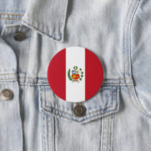 Chapa Redonda De 7 Cm Bandera de Perú