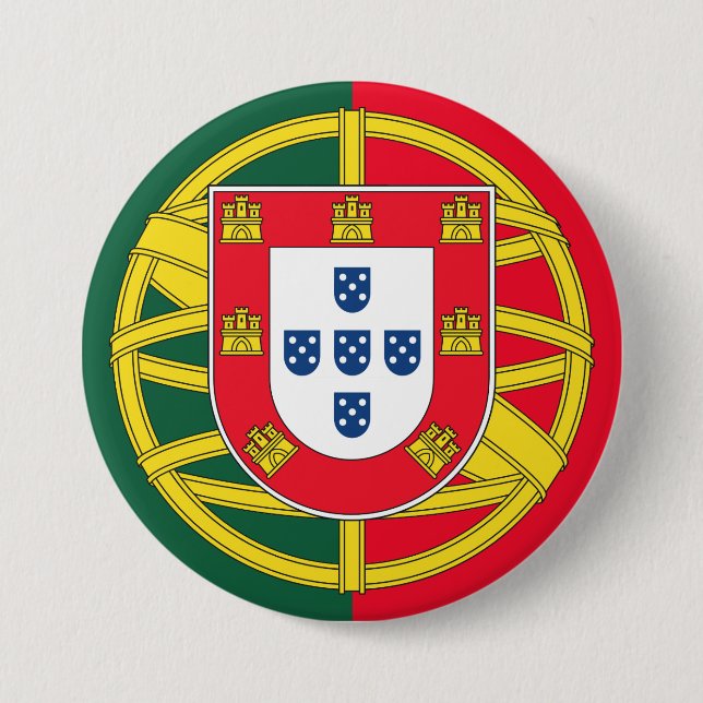 Chapa Redonda De 7 Cm Bandera de Portugal (Anverso)