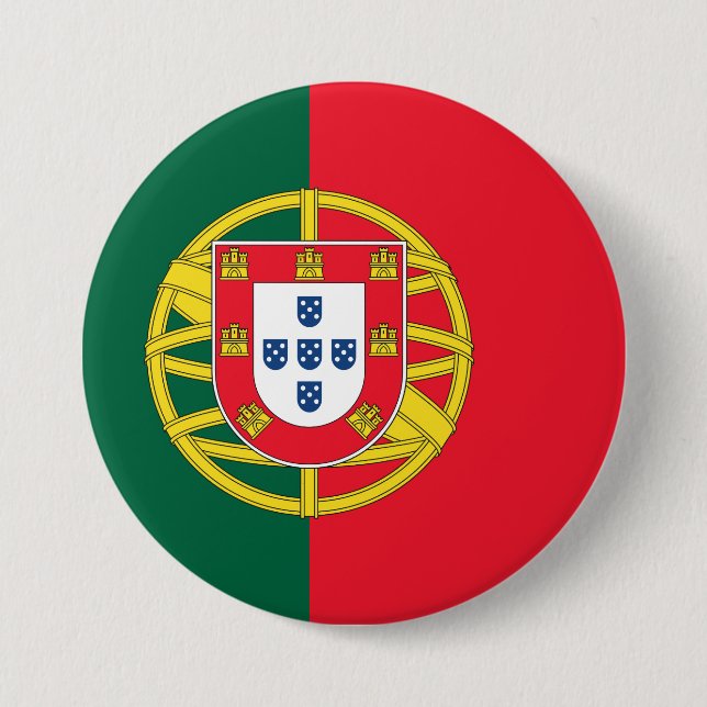 Chapa Redonda De 7 Cm Bandera de Portugal (Anverso)