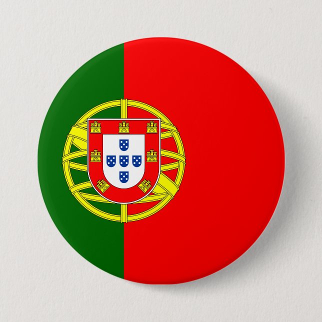 Chapa Redonda De 7 Cm Bandera de Portugal (Anverso)