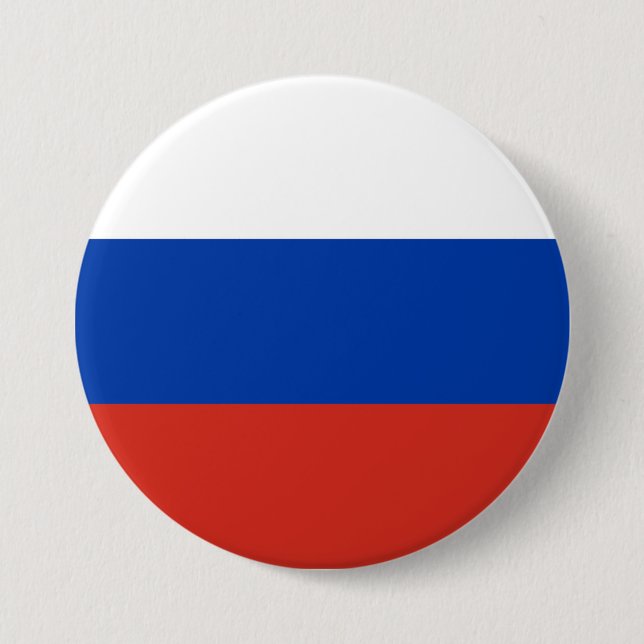 Chapa Redonda De 7 Cm Bandera de Rusia (Anverso)