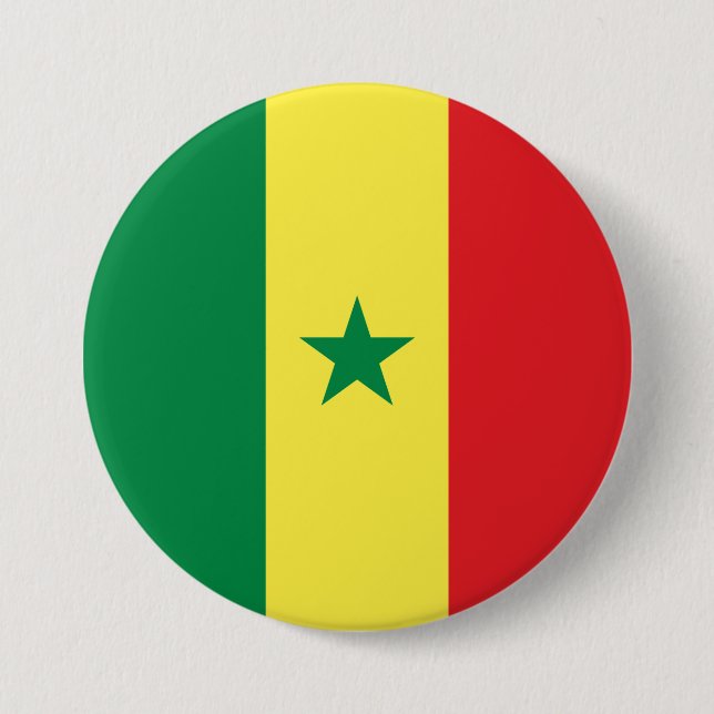 Chapa Redonda De 7 Cm Bandera de Senegal (Anverso)